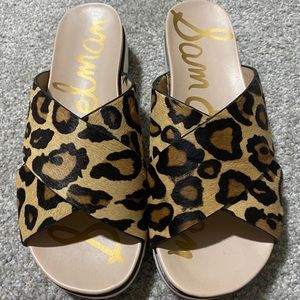 Leopard print slides